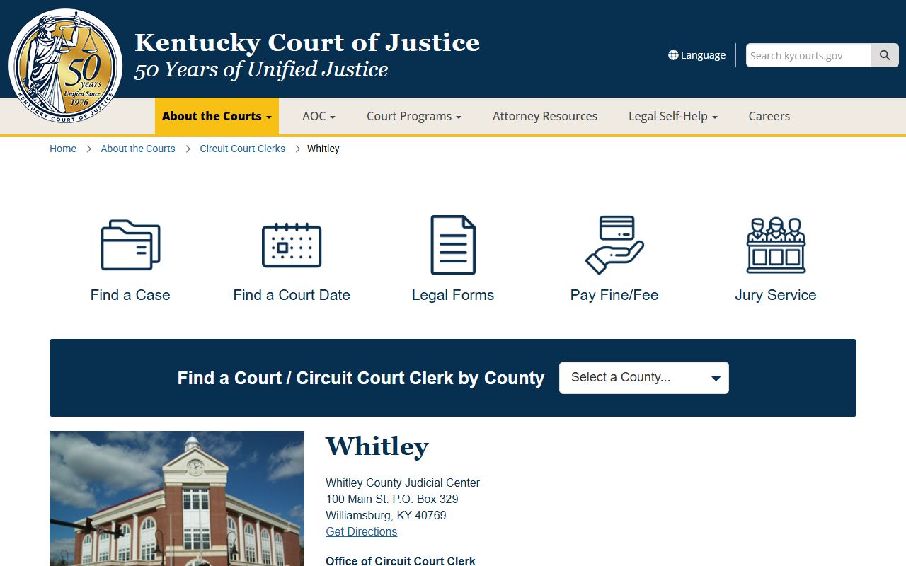 Whitley County court records after jail arrest clerk information